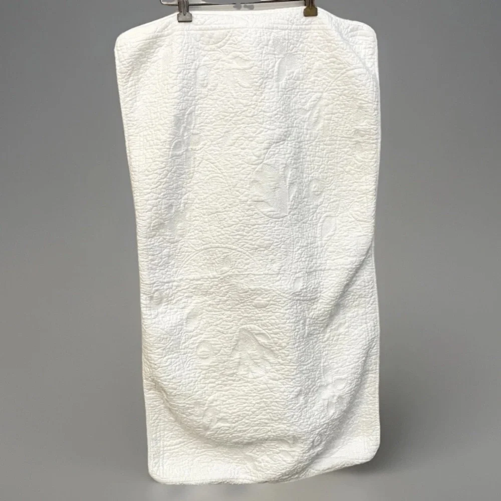 King Pillow Shams White Quilted 100% Cotton  - Pair